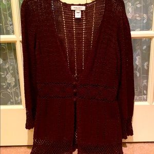 Nine West Brown plunge neck cardigan